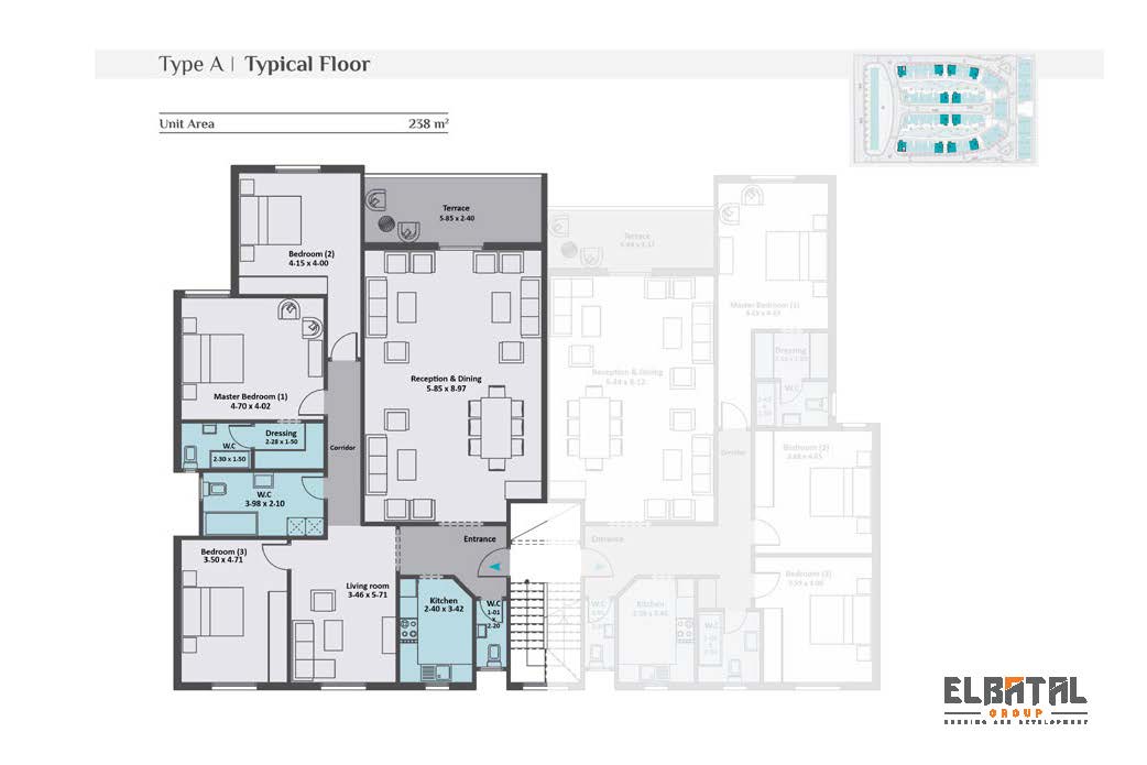 Floor plan for penthouse at Rock Vera