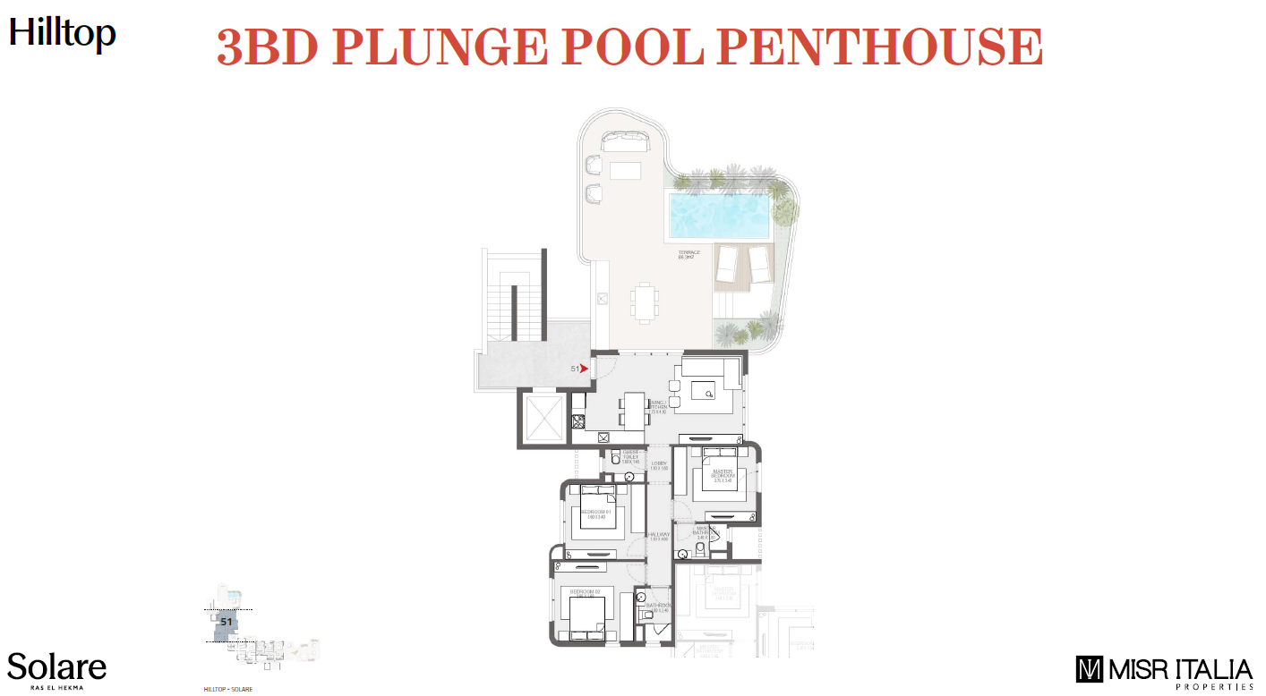 Floor plan for penthouse at Solare