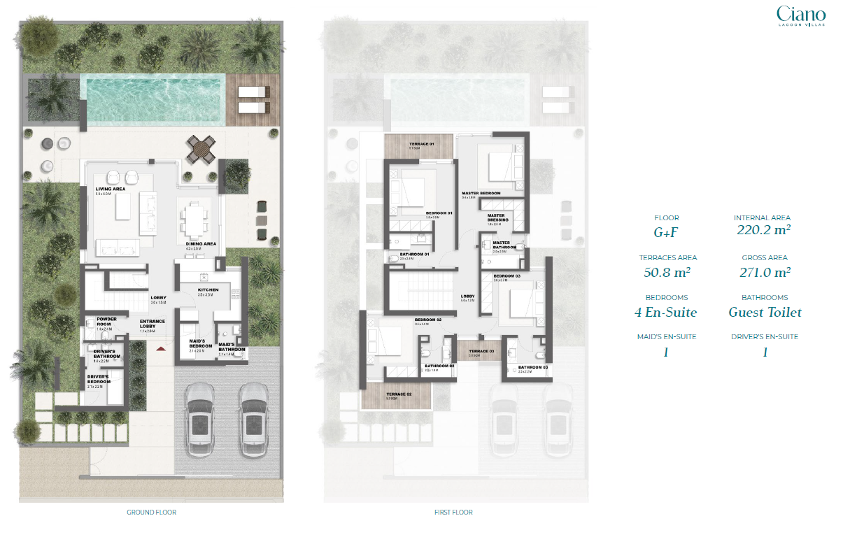 Floor plan for villa at Solare