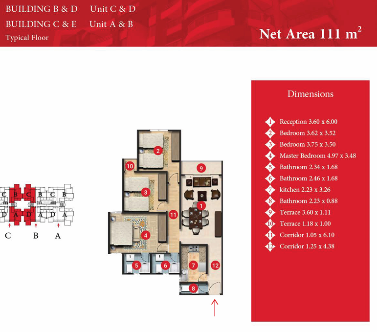 Floor plan for apartment at Capital Heights 2