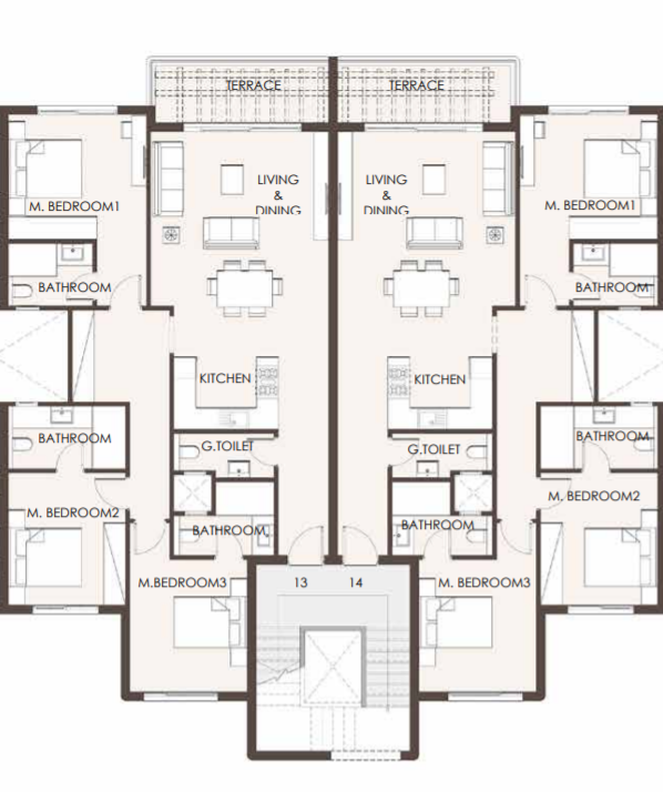 Floor plan for chalet at Hacienda West