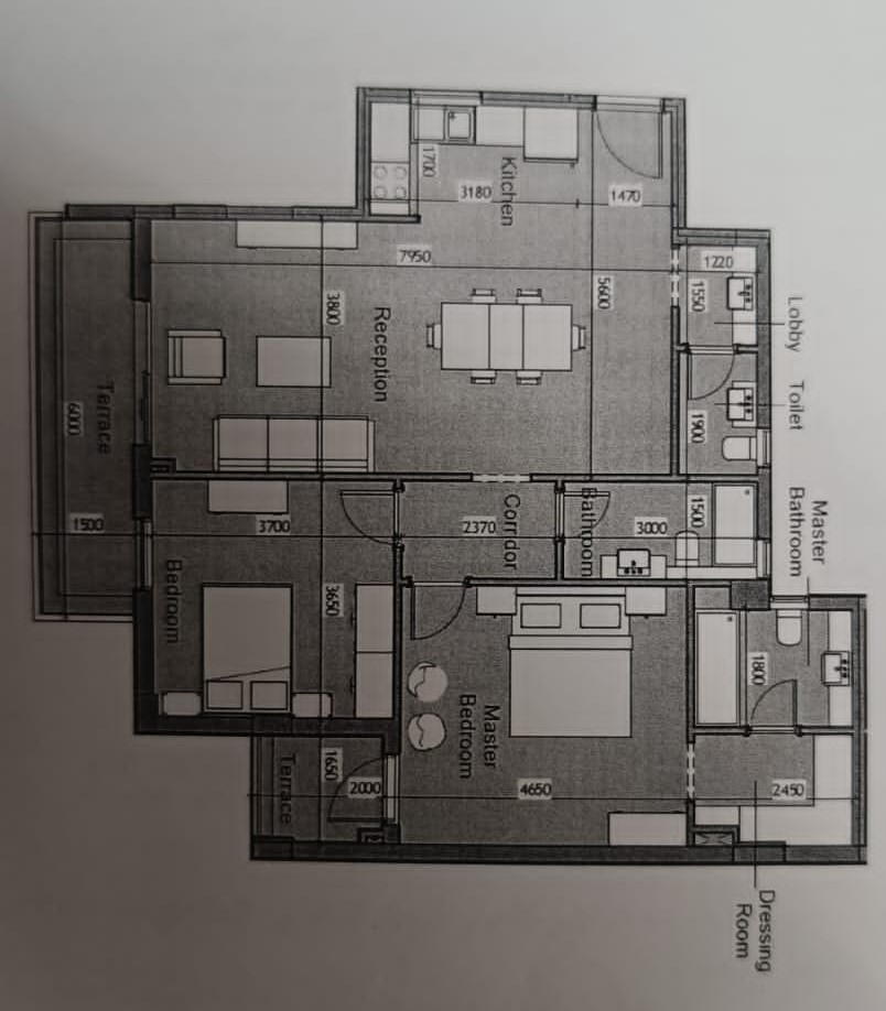 Floor plan for apartment at One33