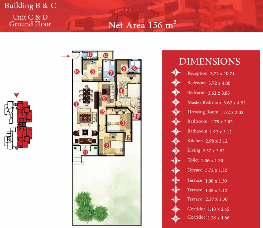 Floor plan for apartment at Capital Heights 2