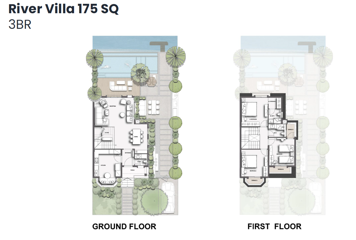 Floor plan for villa at Jirian - Mountain View