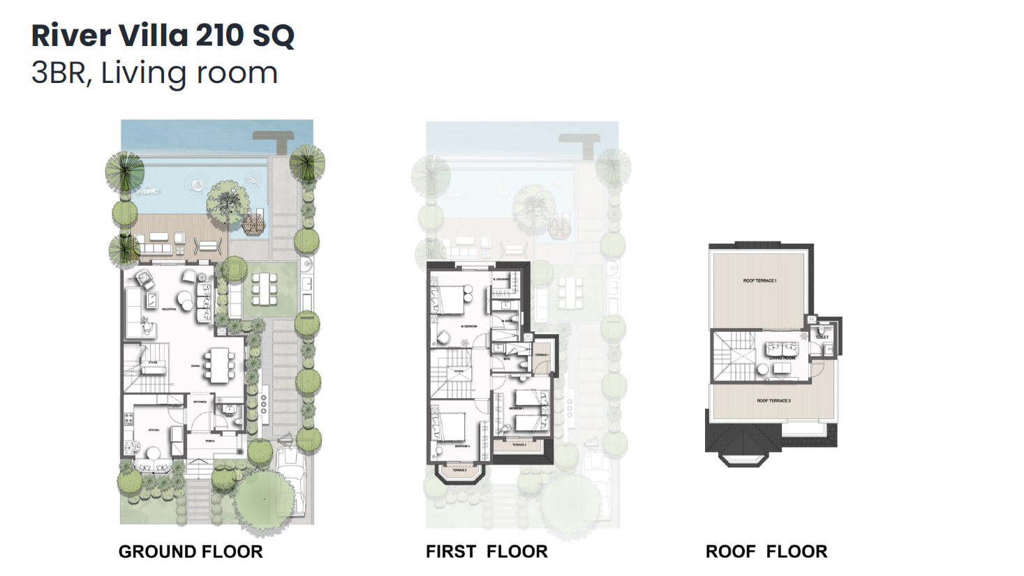 Floor plan for villa at Jirian - Mountain View
