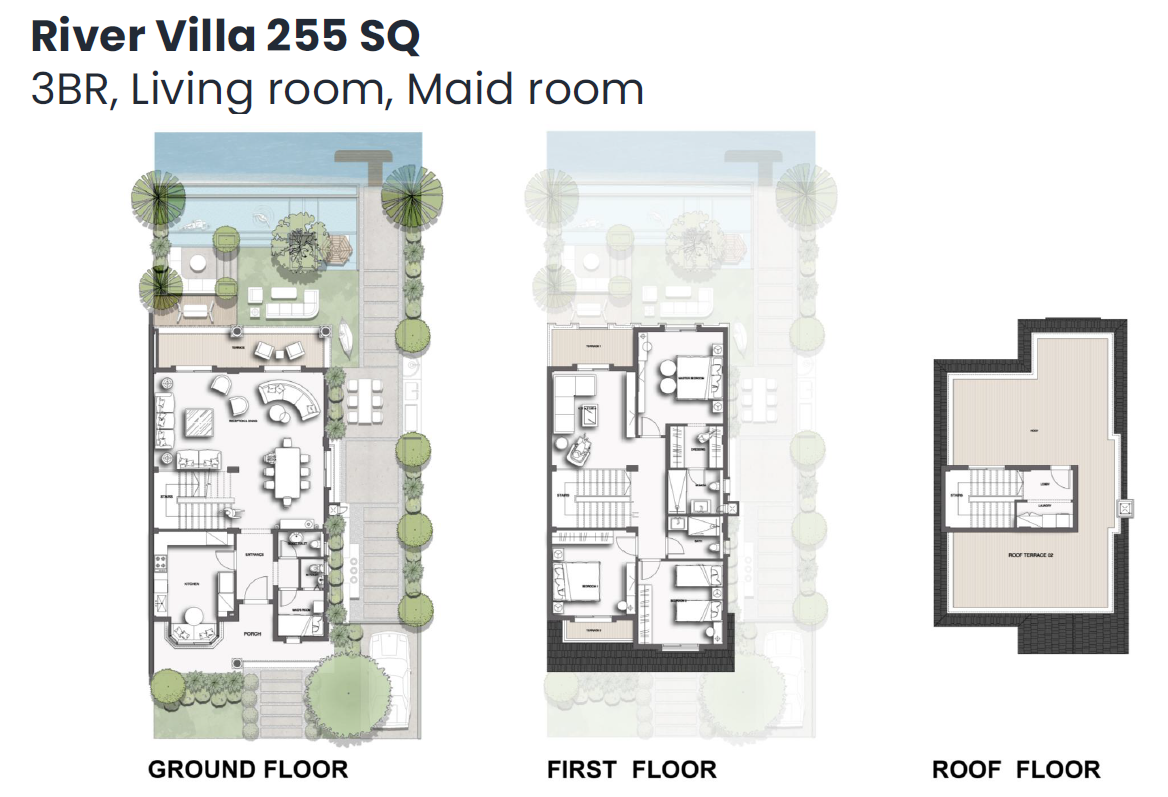Floor plan for villa at Jirian - Mountain View