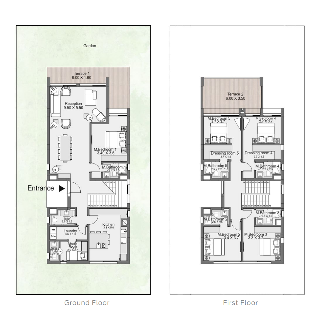 Floor plan for villa at D-Bay
