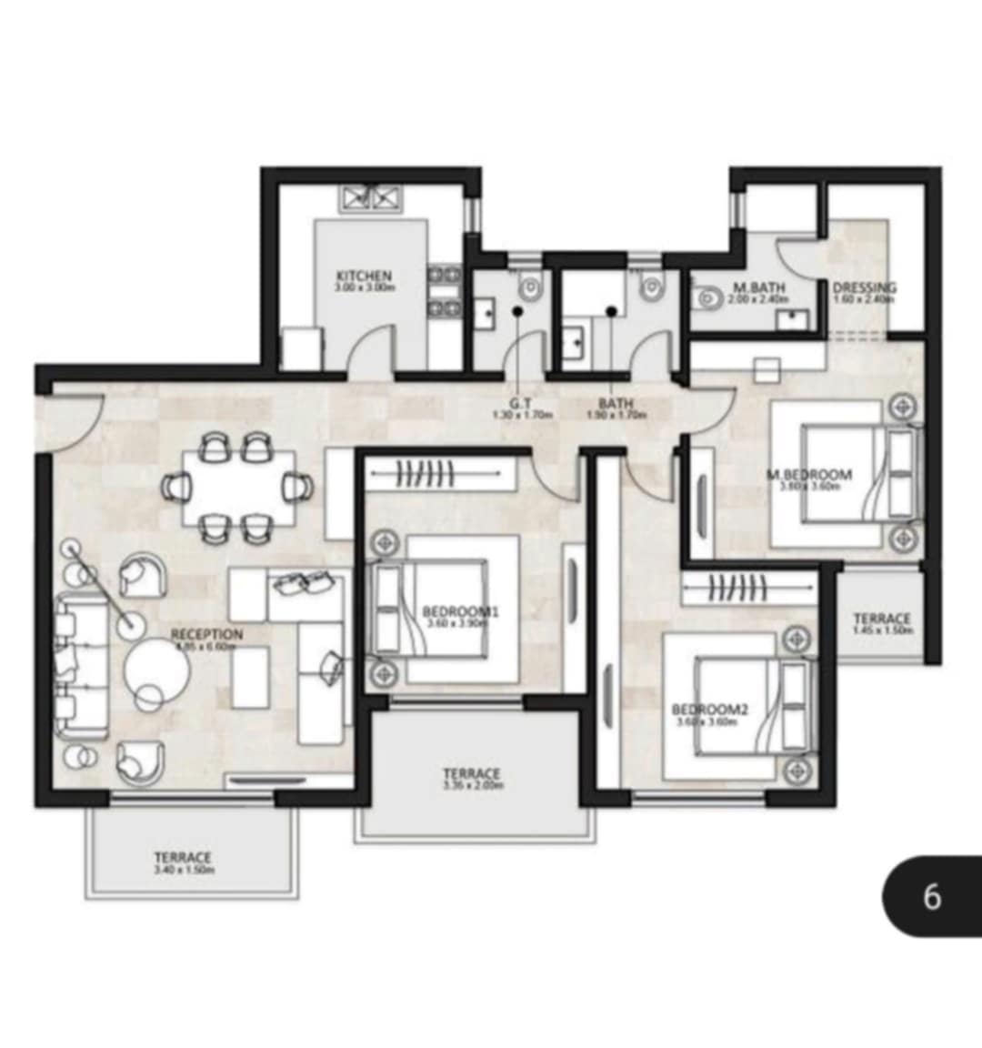 Floor plan for apartment at Garden Lakes