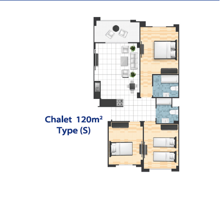 Floor plan for chalet at Cape Bay Blumar Lasirena