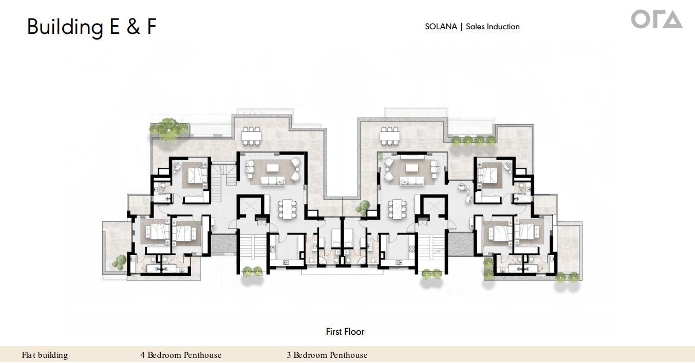 Floor plan for penthouse at Solana East