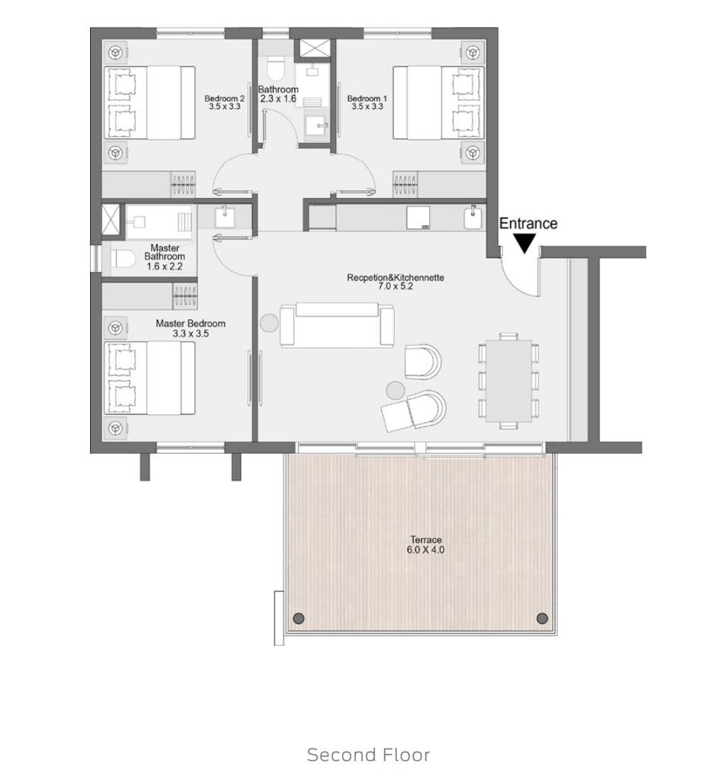 Floor plan for chalet at D-Bay