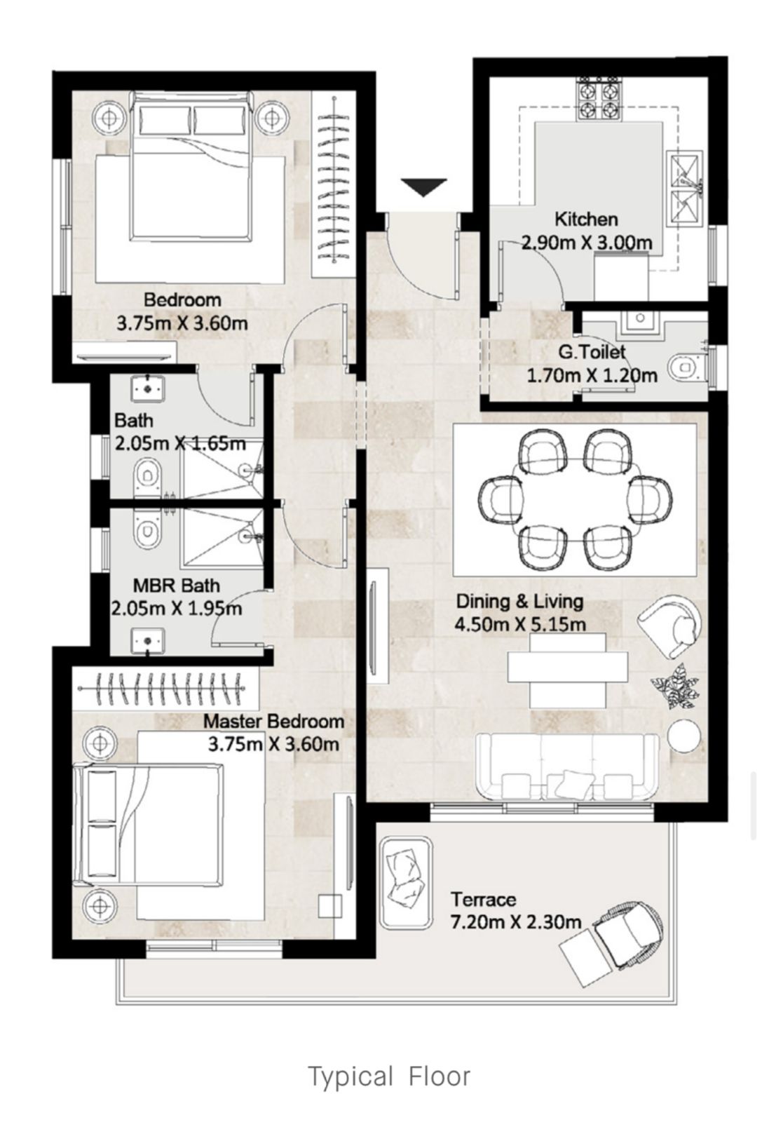 Floor plan for apartment at Hyde Park
