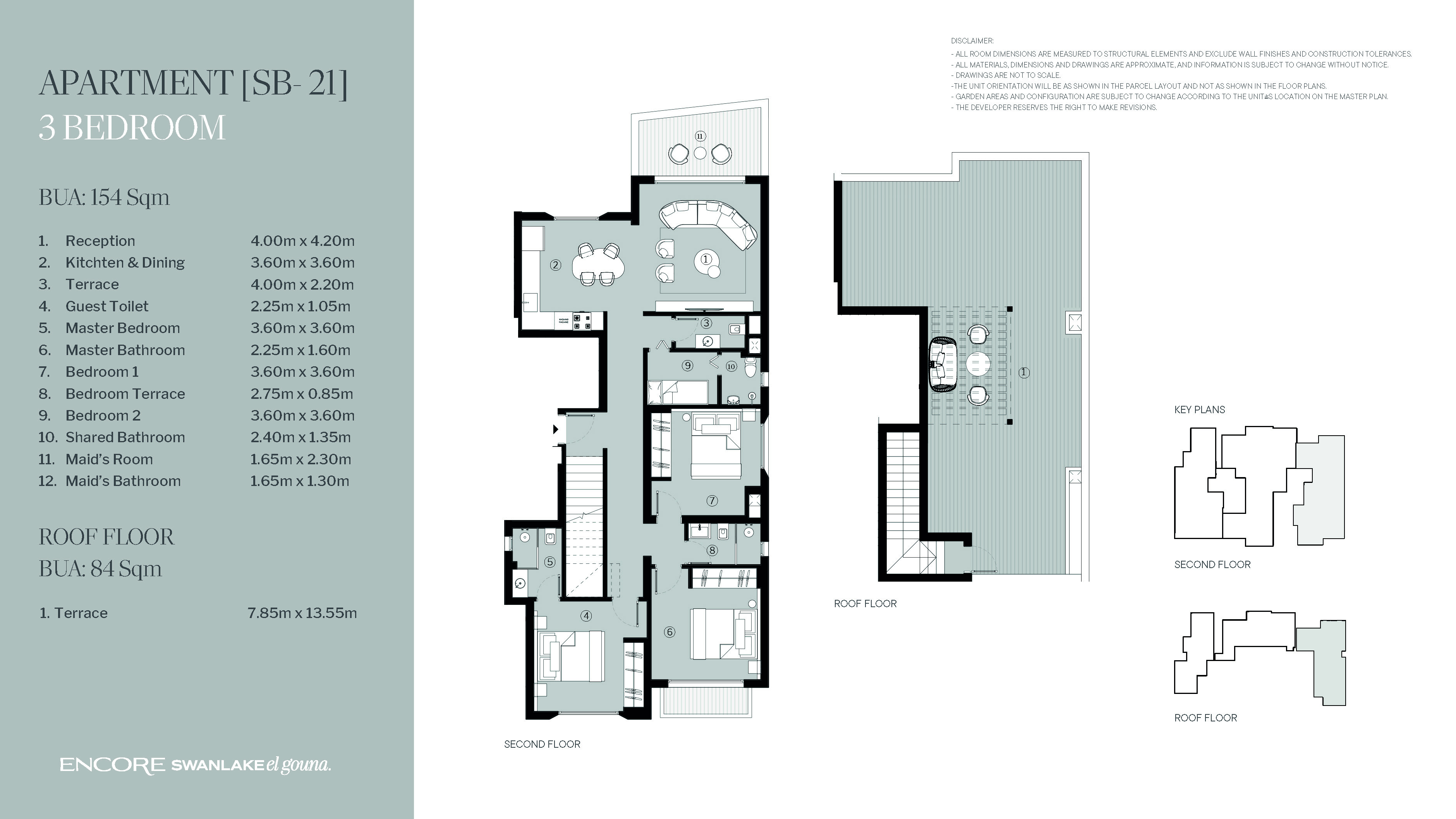 Floor plan for penthouse at Swanlake El Gouna