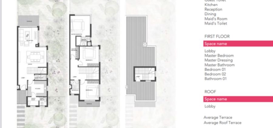 Floor plan for townhouse at Jefaira