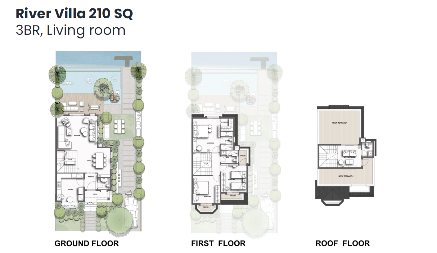Floor plan for villa at Jirian - Mountain View