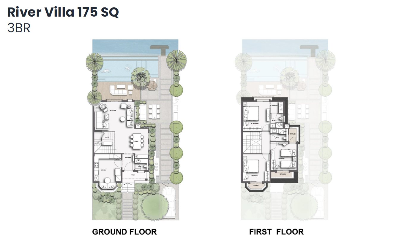 Floor plan for villa at Jirian - Mountain View