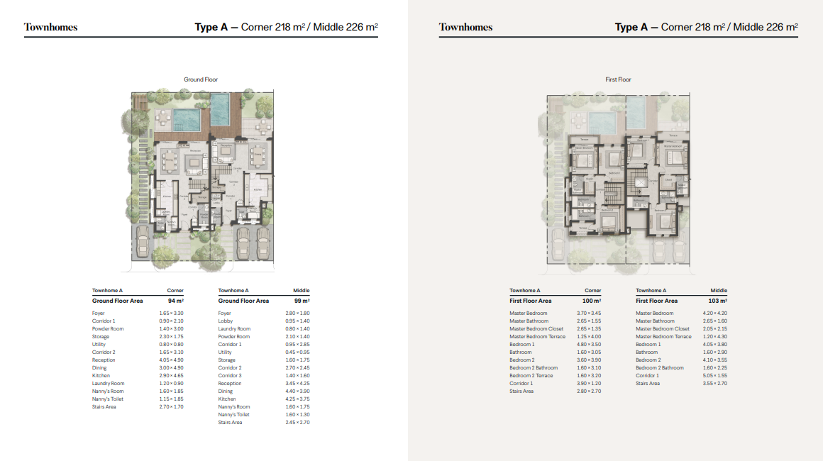 Floor plan for townhouse at Ever New Cairo