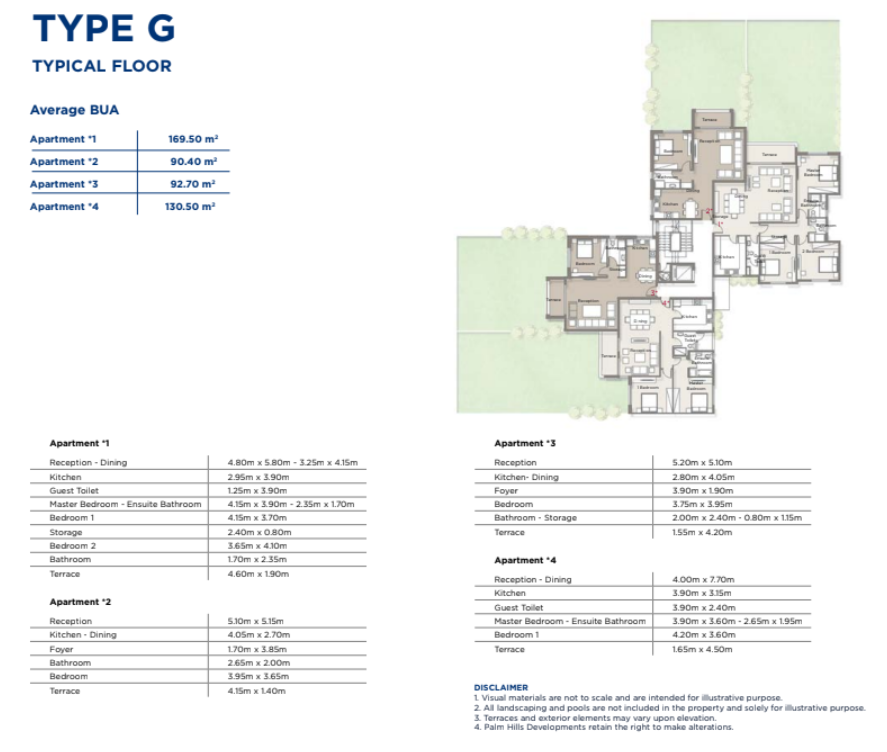 Floor plan for apartment at Palm Parks