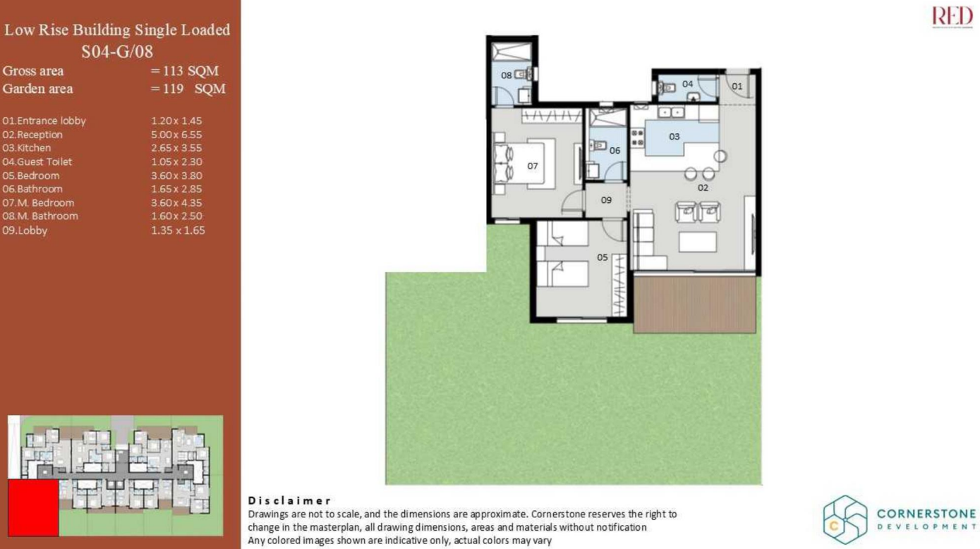 Floor plan for apartment at Red