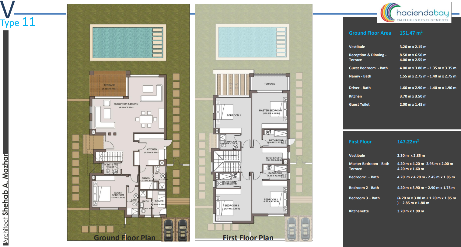 Floor plan for villa at Hacienda Bay