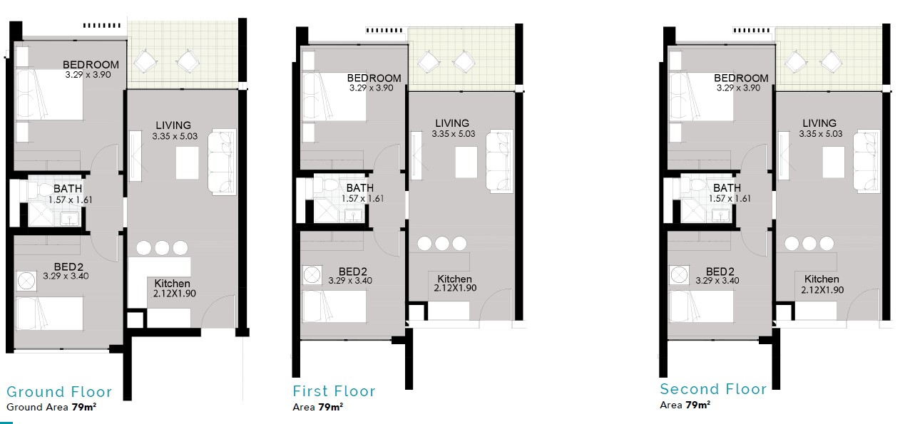 Floor plan for apartment at Smeralda Bay Sidi Heneish -Sbay