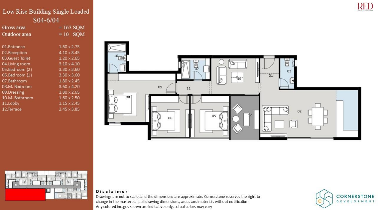 Floor plan for apartment at Red