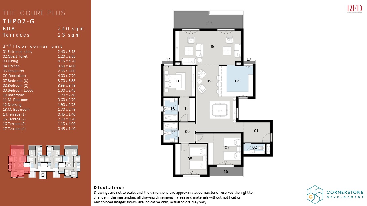 Floor plan for apartment at Red