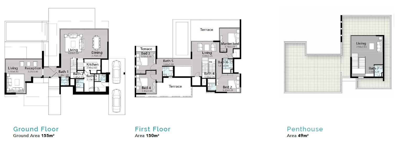 Floor plan for villa at Smeralda Bay Sidi Heneish -Sbay