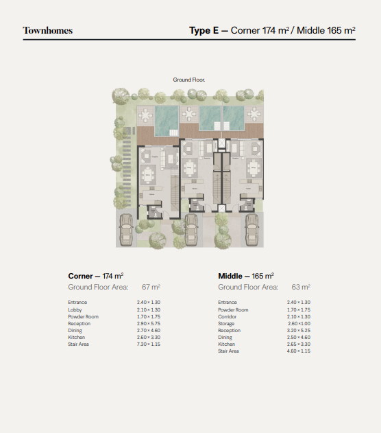 Floor plan for townhouse at Ever New Cairo