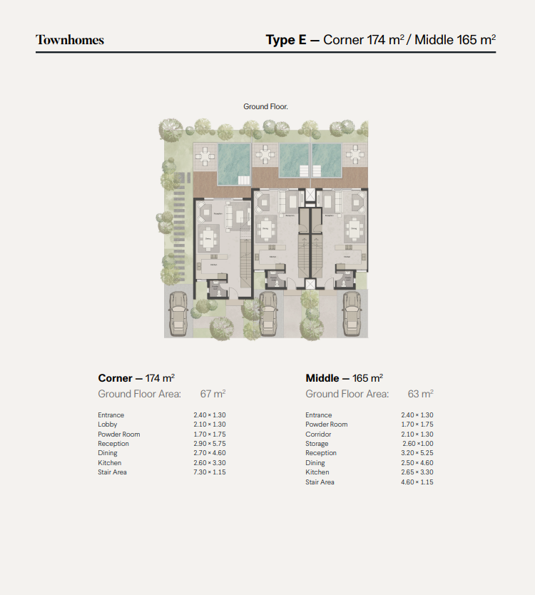 Floor plan for townhouse at Ever New Cairo