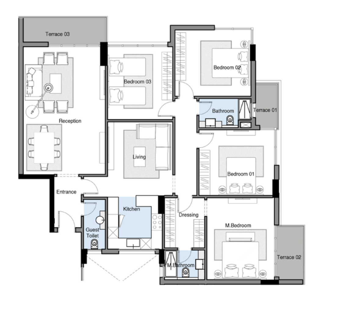 Floor plan for apartment at Scene 7