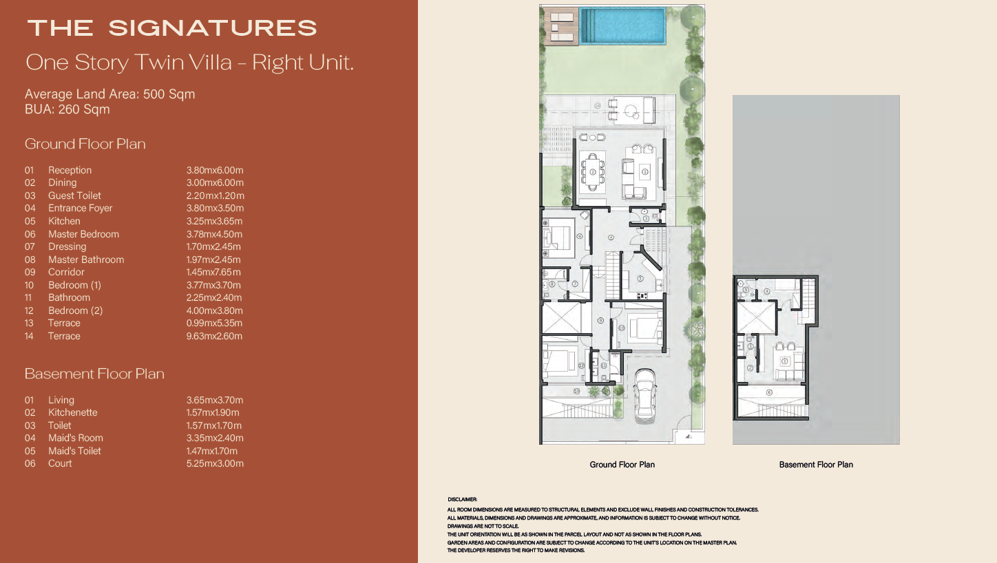 Floor plan for villa at Swan Lake West