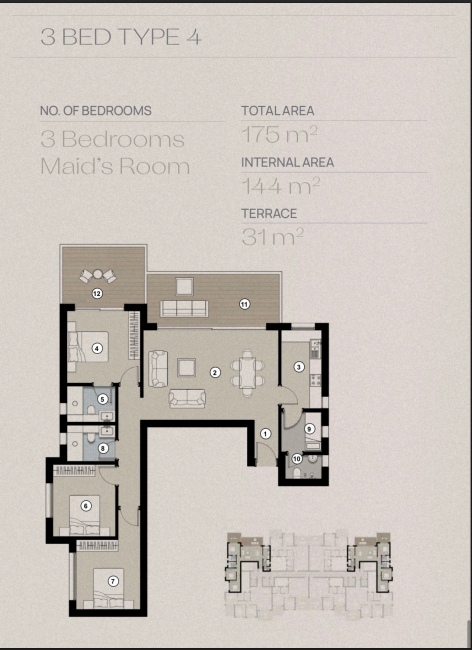 Floor plan for apartment at Silvertown Silversands