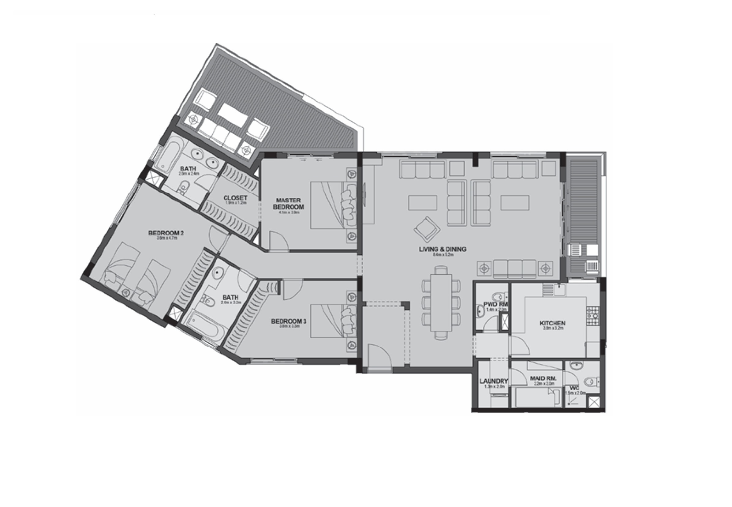 Floor plan for apartment at Uptown Cairo