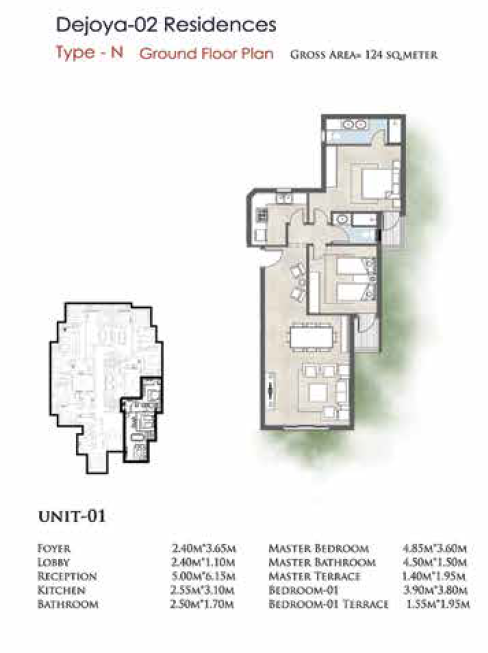 Floor plan for apartment at De Joya 2
