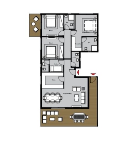 Floor plan for penthouse at Nest