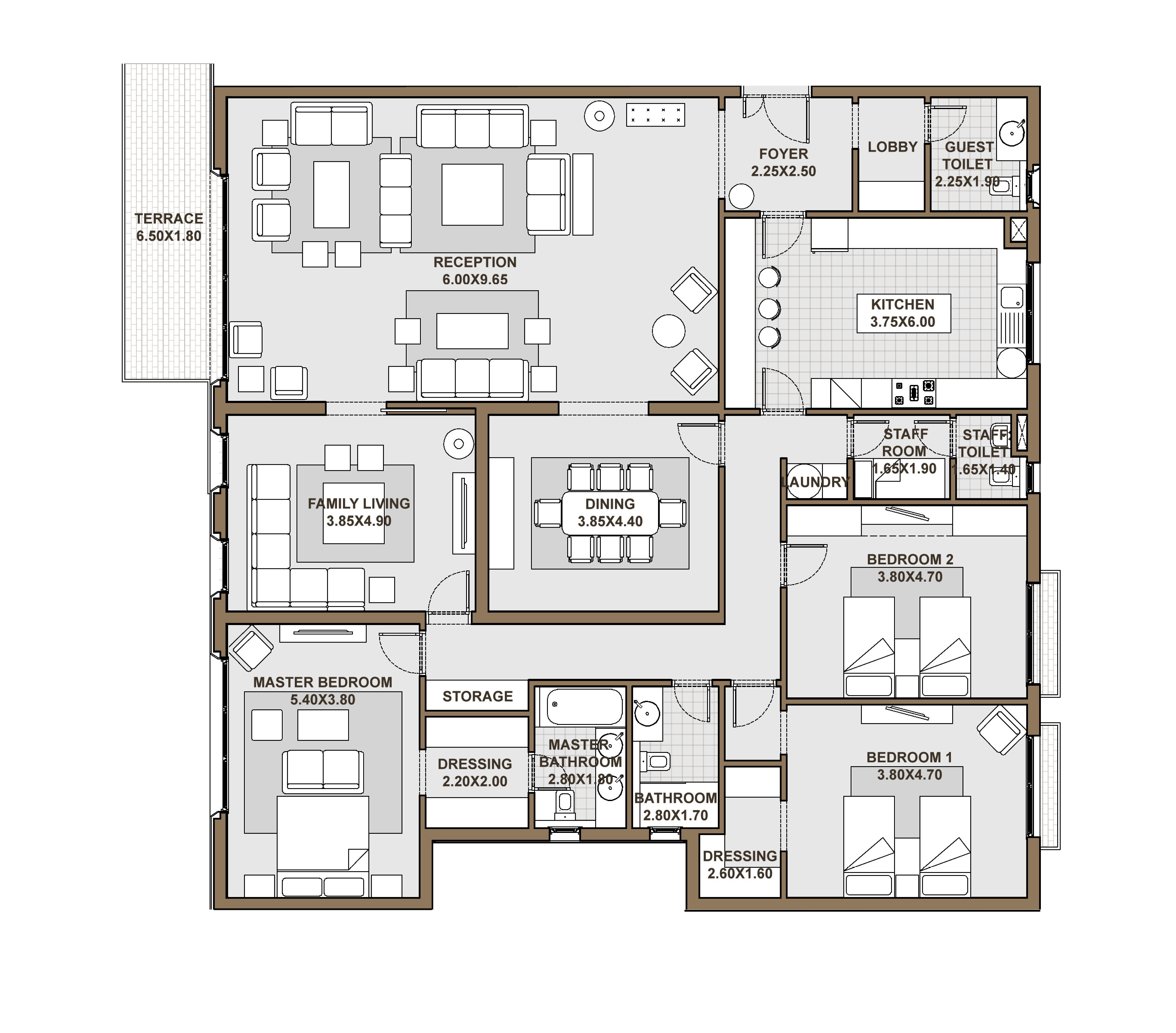 Floor plan for apartment at Forty West Phase II