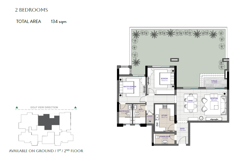 Floor plan for apartment at Sapphire Golf Residences