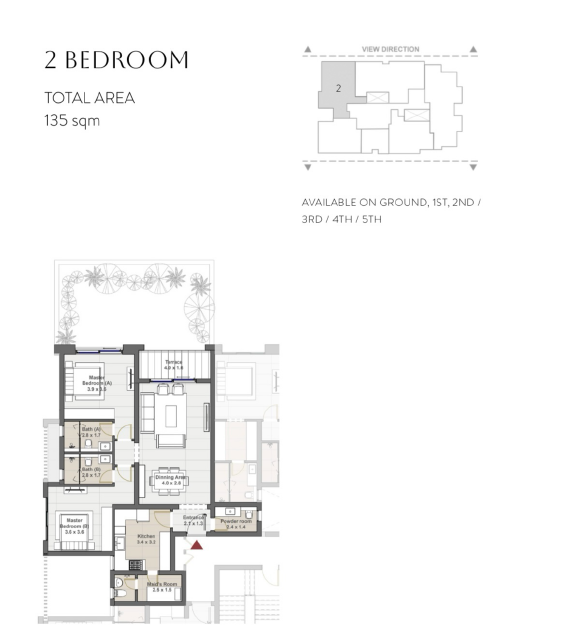 Floor plan for apartment at Sapphire Golf Residences