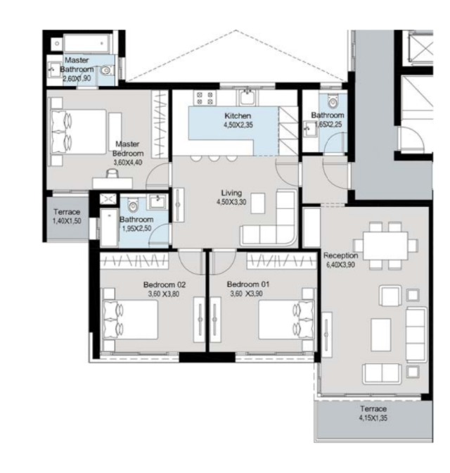 Floor plan for apartment at Scenario