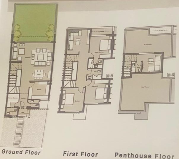 Floor plan for townhouse at Badya