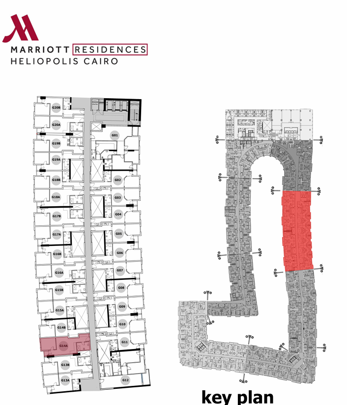 Floor plan for apartment at Marriott Residences Heliopolis