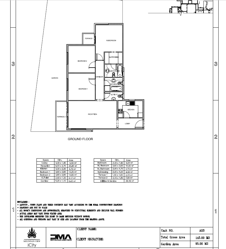 Floor plan for apartment at Club Park- ICity New Cairo