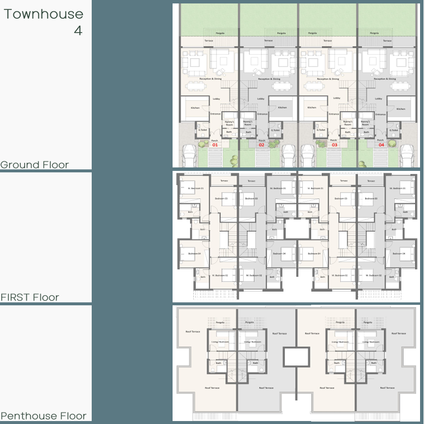 Floor plan for townhouse at Bamboo lll