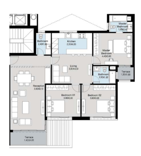 Floor plan for apartment at Scenario