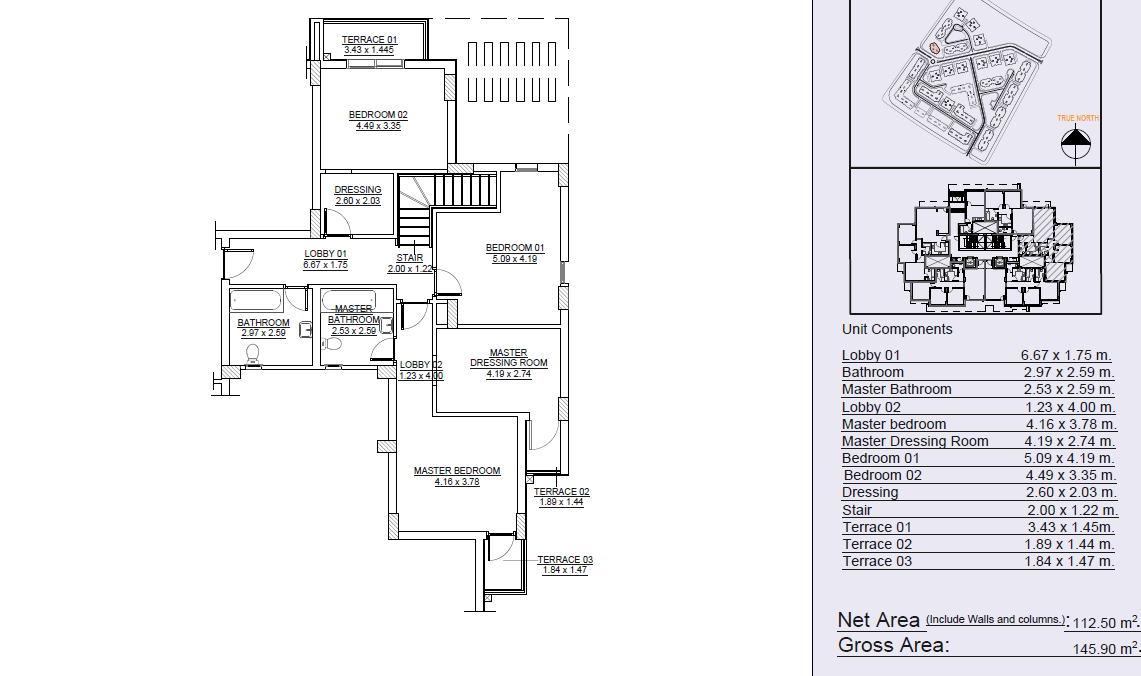 Floor plan for duplex at Pukka l