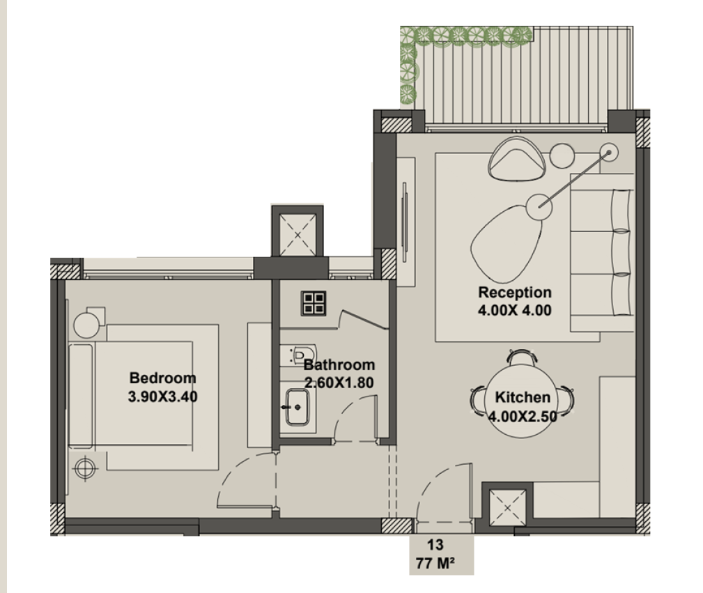 Floor plan for apartment at ONS