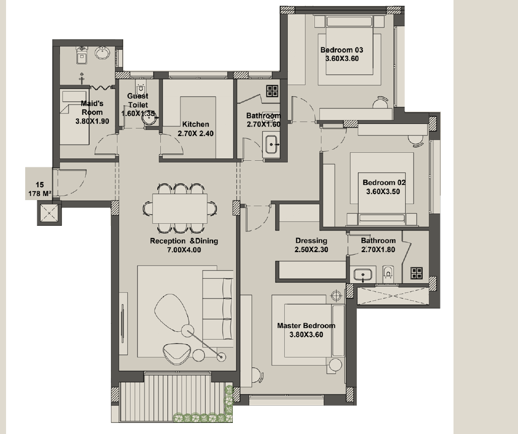 Floor plan for apartment at ONS