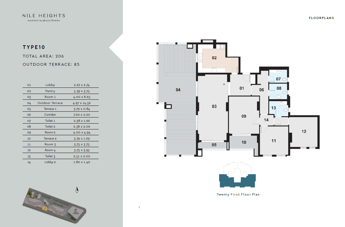 Floor plan for  at Maspero Business Tower