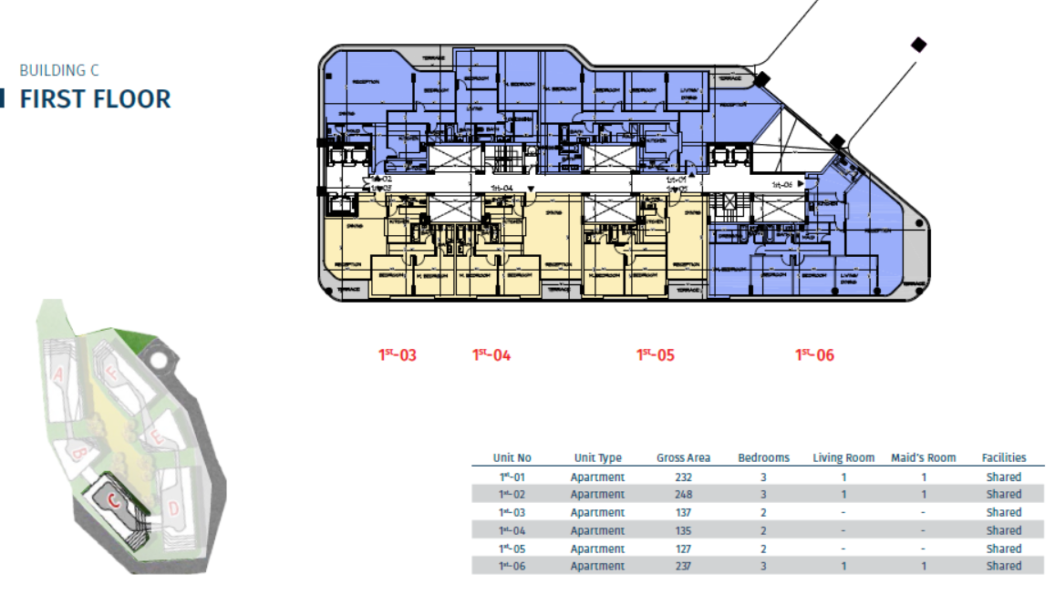 Floor plan for apartment at Bloomfields
